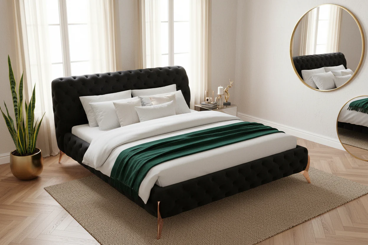 Velvet Regal Tufted Bed - Image 7