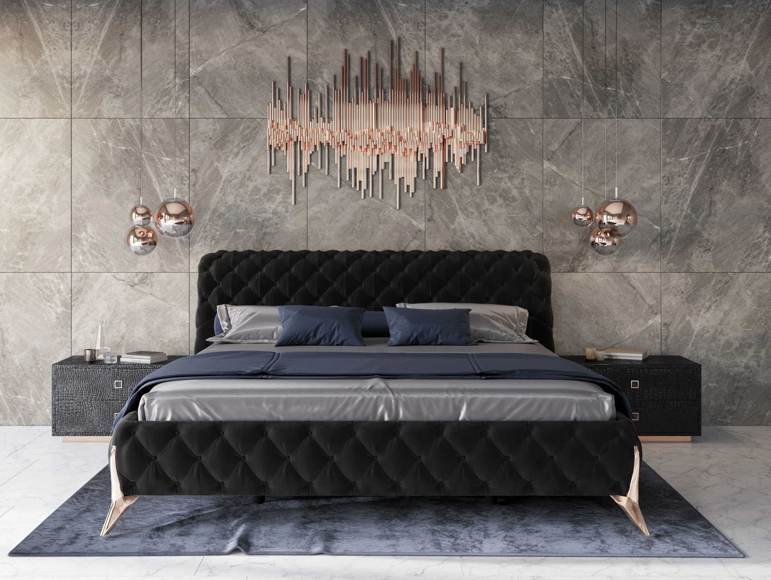 Velvet Regal Tufted Bed - Image 8