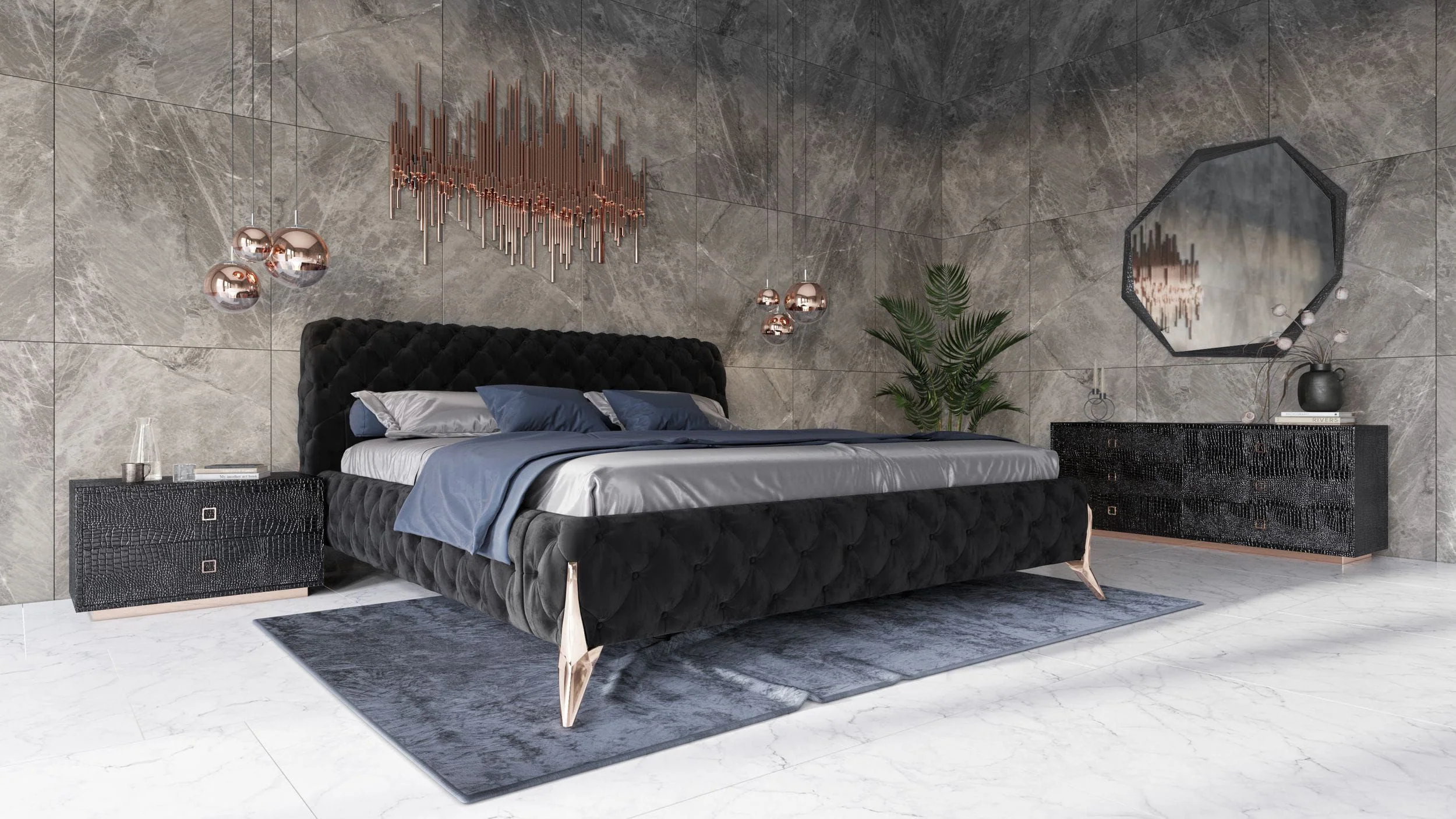 Velvet Regal Tufted Bed - Image 9