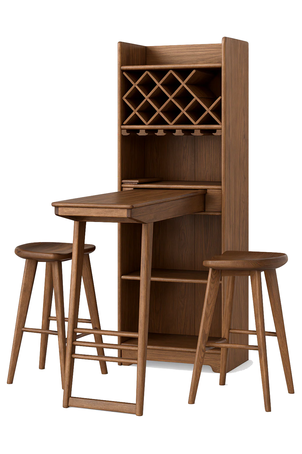 Vintner Bar Table Set with Wine Rack
