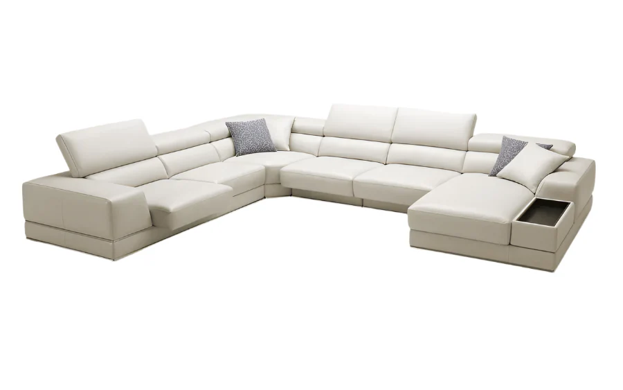 Zen Luxe Modern Leather Sectional