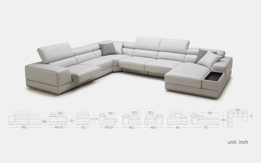 Zen Luxe Modern Leather Sectional - Image 4